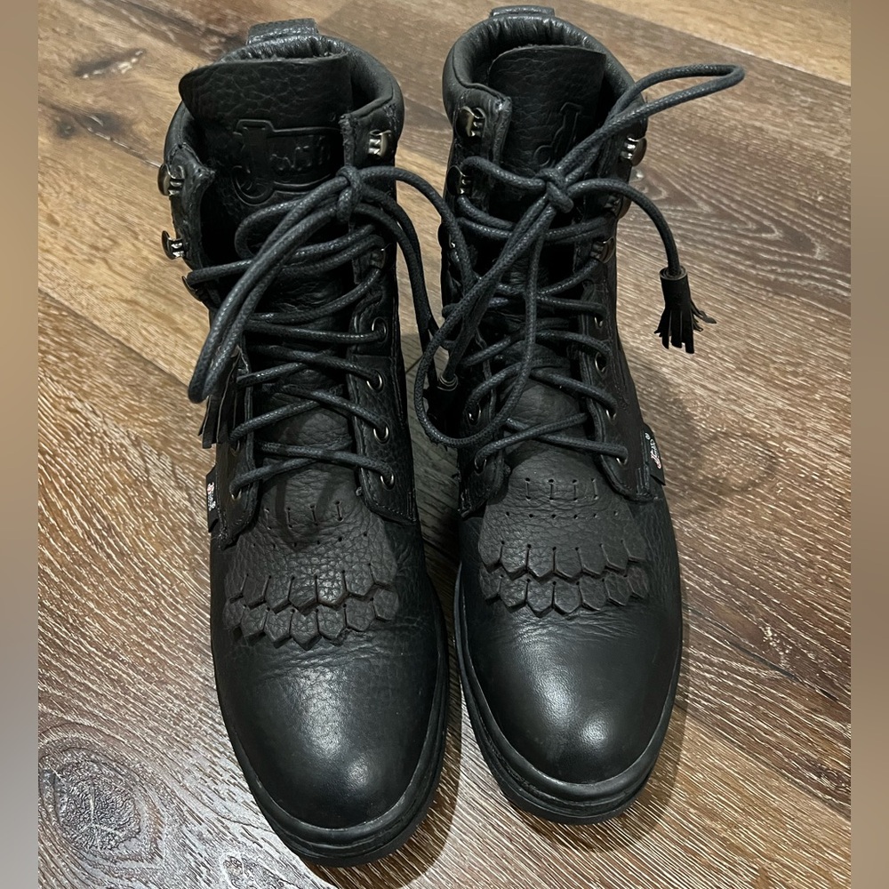 Justin kiltie lace up boots size 6.5 black